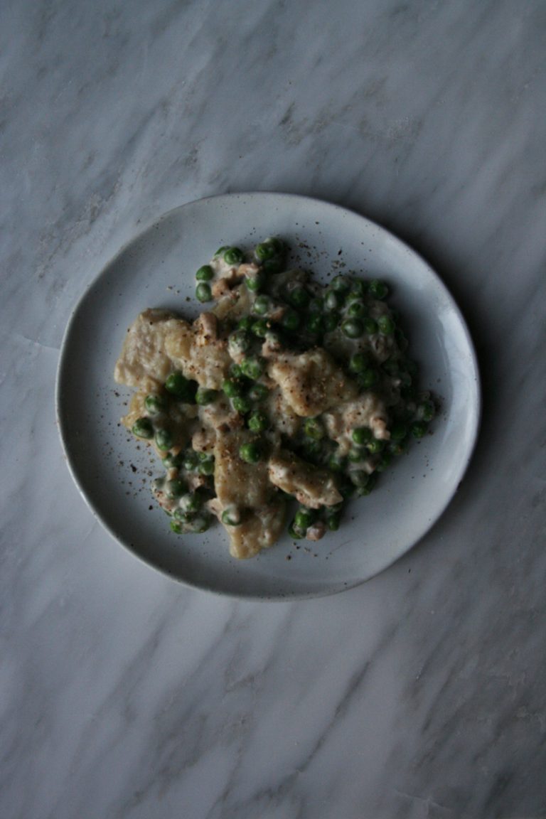 Vegan Gnocchi with Oyster Mushrooms & Sweet Peas