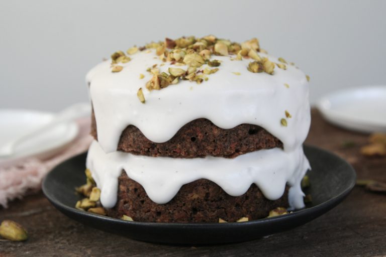Mini Carrot Cake with Coconut Cream and Pistachios