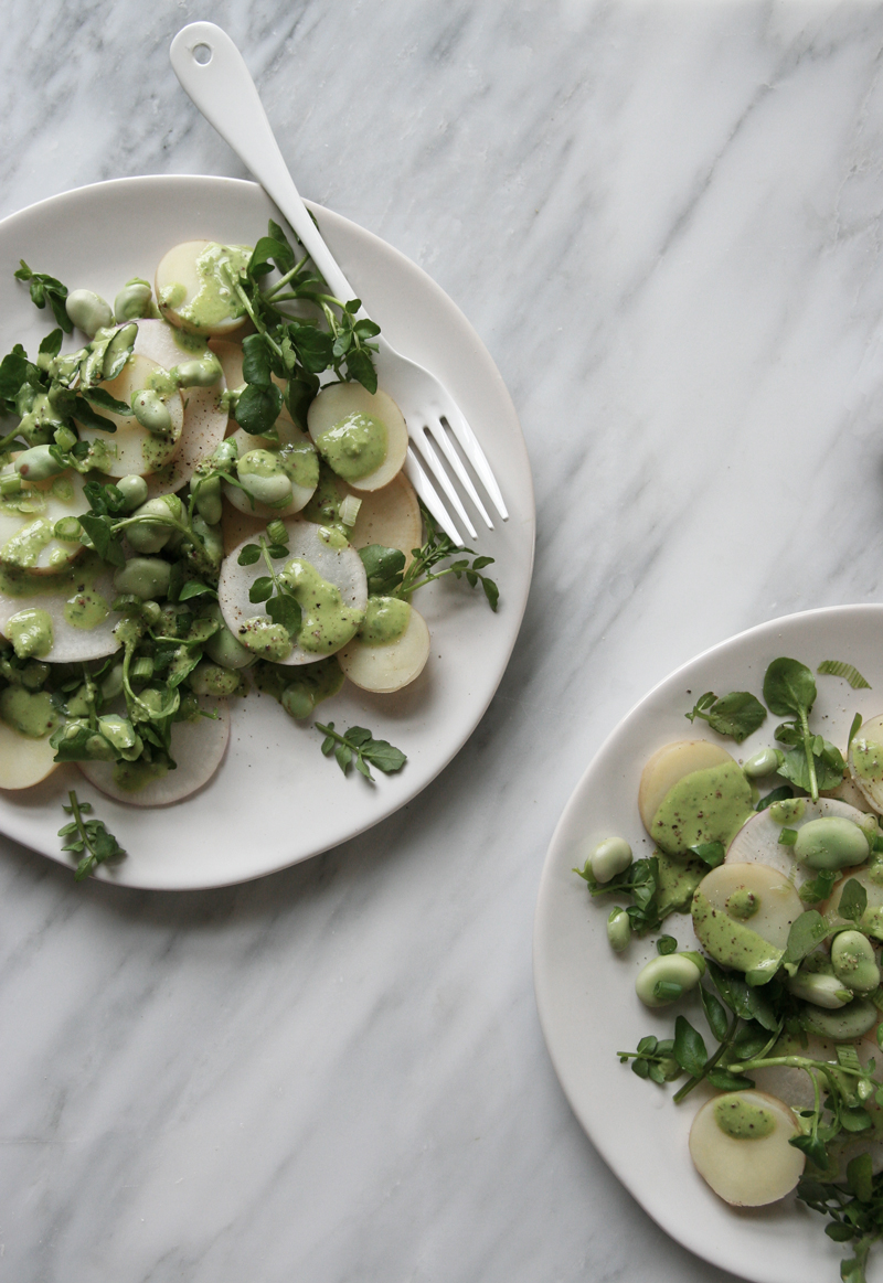 Spring Potato Salad with Spinach Mustard Dressing - Willa Wellness