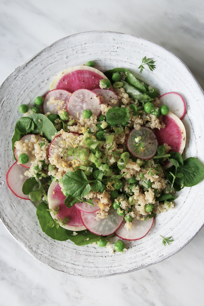 Spring Quinoa Salad with Peas, Radishes, Watercress and Lemon - Willa Wellness