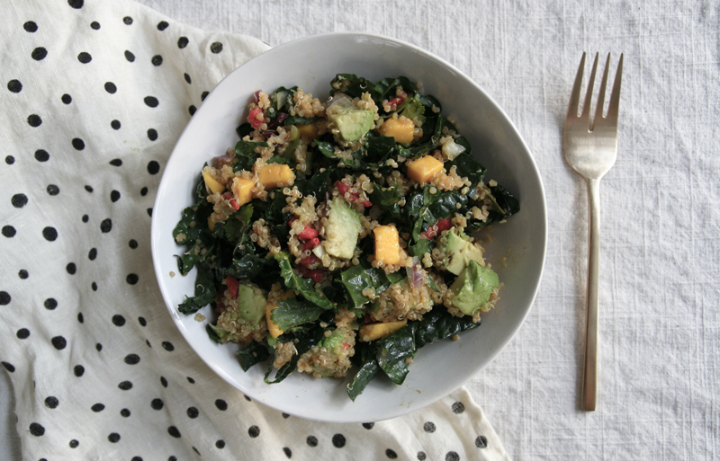 Mango, Goji, Avocado, Kale & Quinoa Salad - Willa Wellness