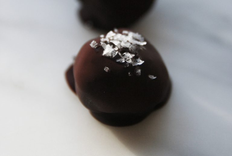 Date Cocoa Truffles with Flake Salt