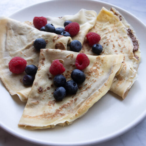 Crepes with Homemade Nutella & Berries